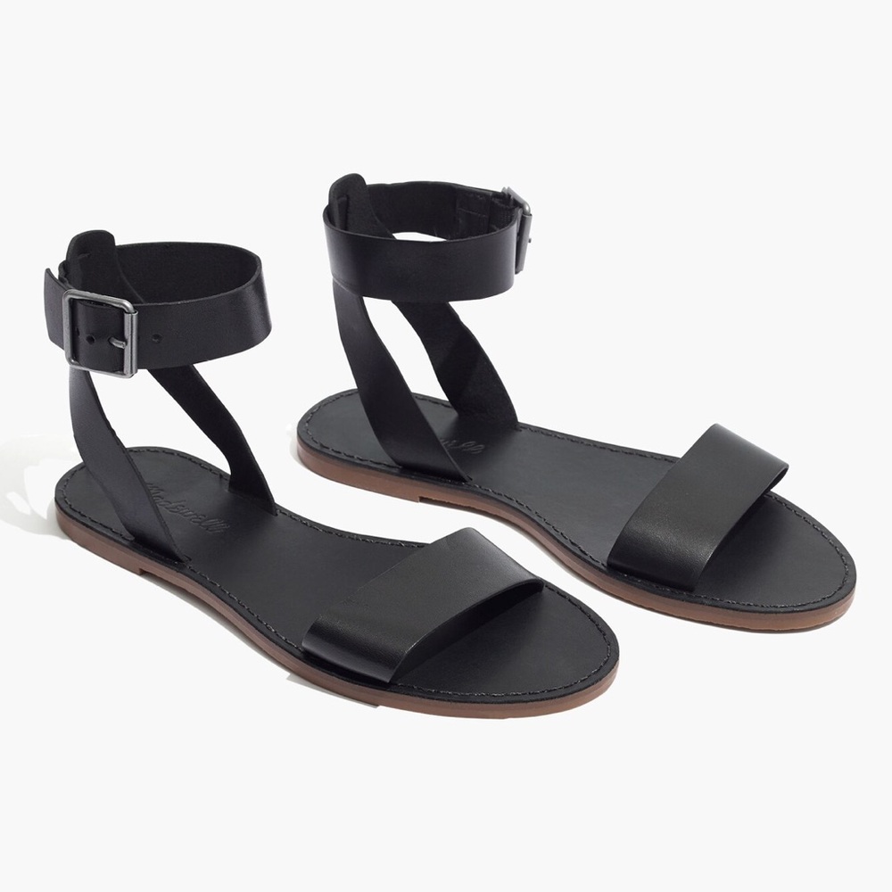 Madewell Boardwalk Ankle-Strap Sandal in Black